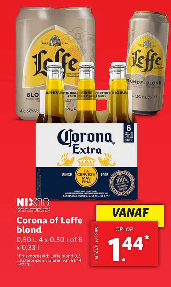 Corona of Leffe blond