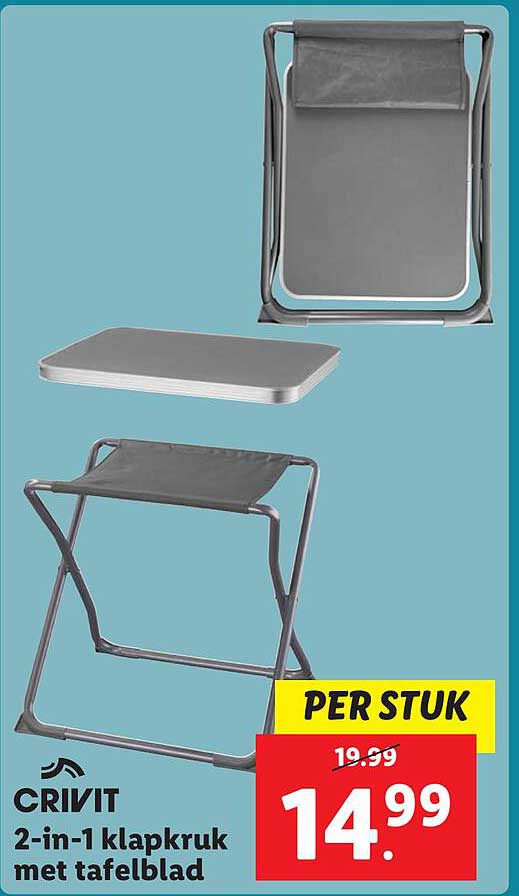 CRIVIT 2-in-1 klapkruk met tafelblad