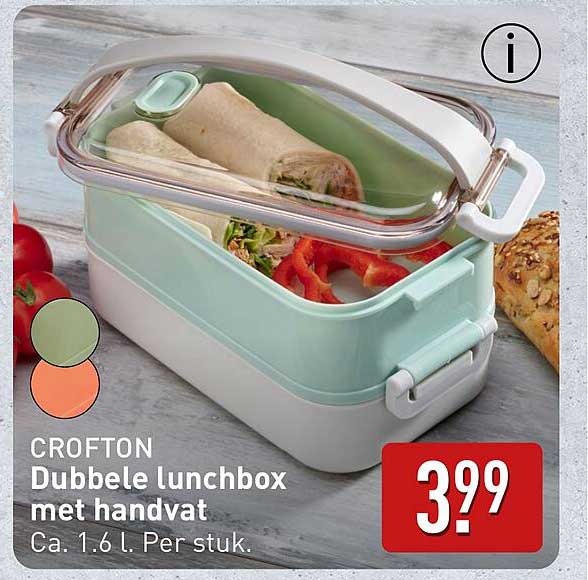 Dubbele lunchbox met handvat
