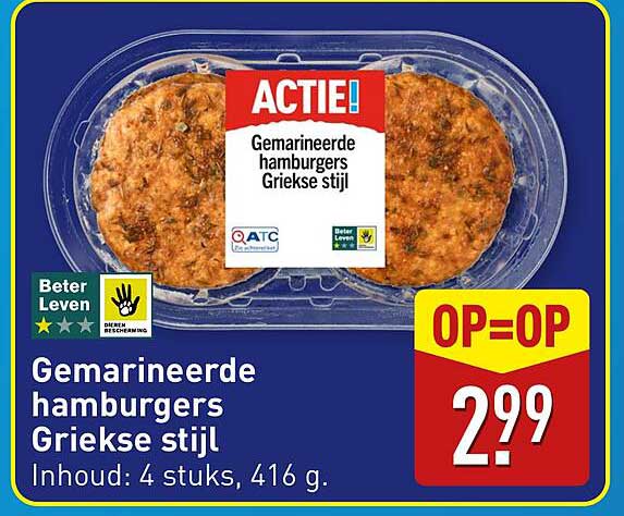 Gemarineerde hamburgers Griekse stijl