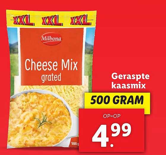 Geraspte kaasmix 500 gram