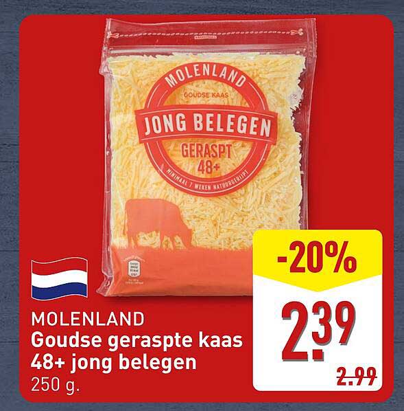 Goudse geraspte kaas 48+ jong belegen