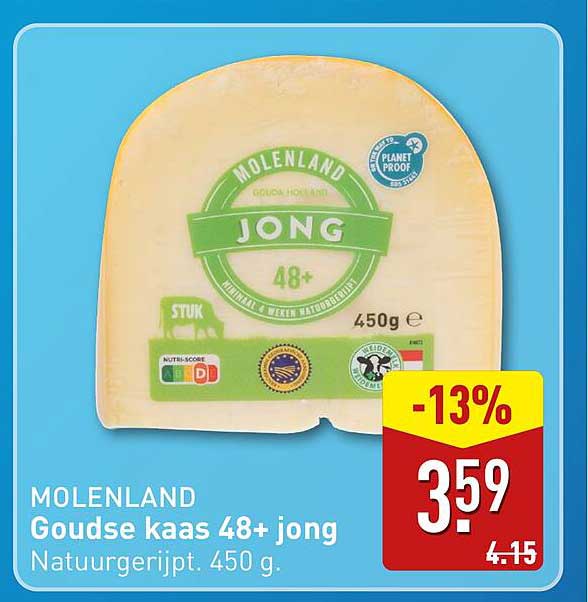 Goudse kaas 48+ jong Natuurgerijpt 450 g