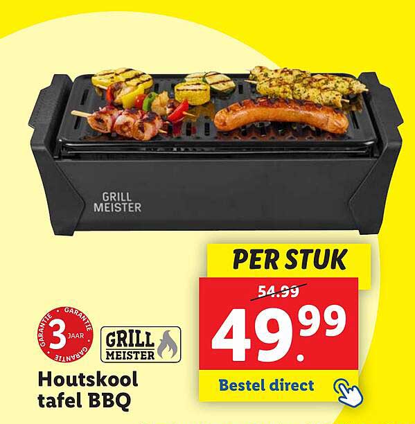 Houtskool tafel BBQ