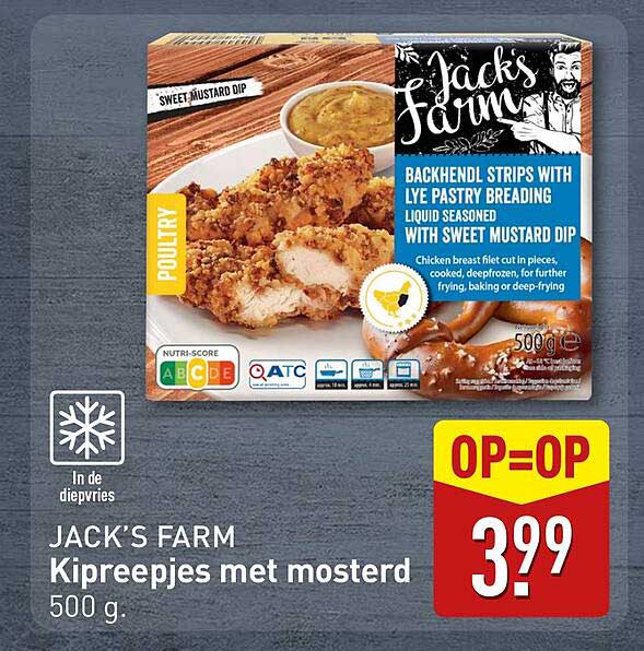 JACK’S FARM Kipreepjes met mosterd 500 g