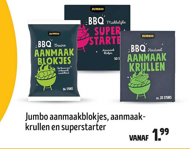 Jumbo aanmaakblokjes, aanmaak-krollen en superstarter