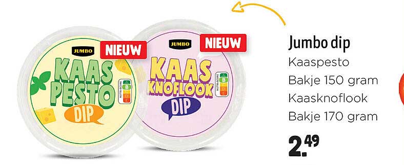 Jumbo dip Kaaspesto en Kaasknoflook