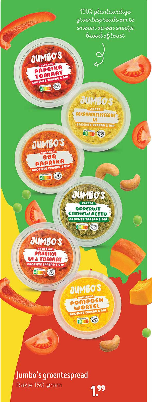 Jumbo's groentespread Bakje 150 gram