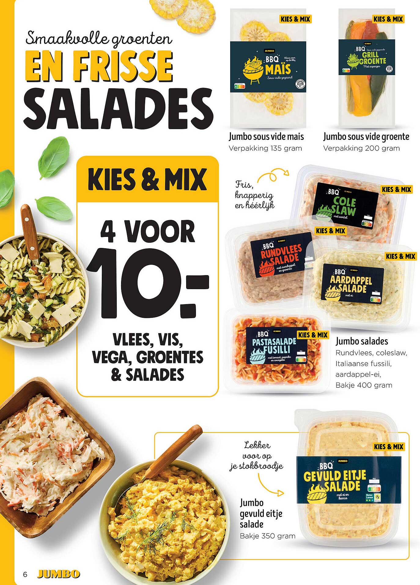 KIES & MIX - 4 VOOR 10: VLEES, VIS, VEGA, GROENTES & SALADES
