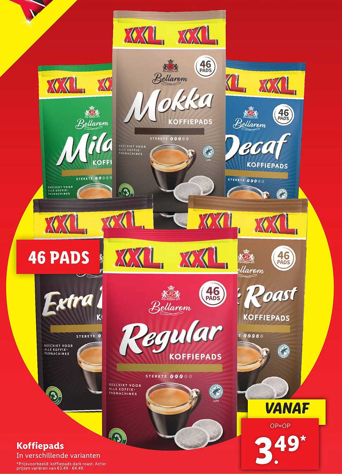 Koffiepads in verschillende varianten