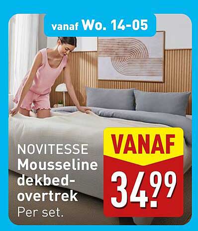 NOVITESSE Mousseline dekbedovertrek Per set.