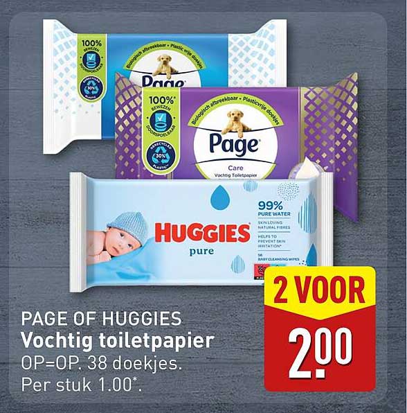 PAGE OF HUGGIES Vochtig toiletpapier