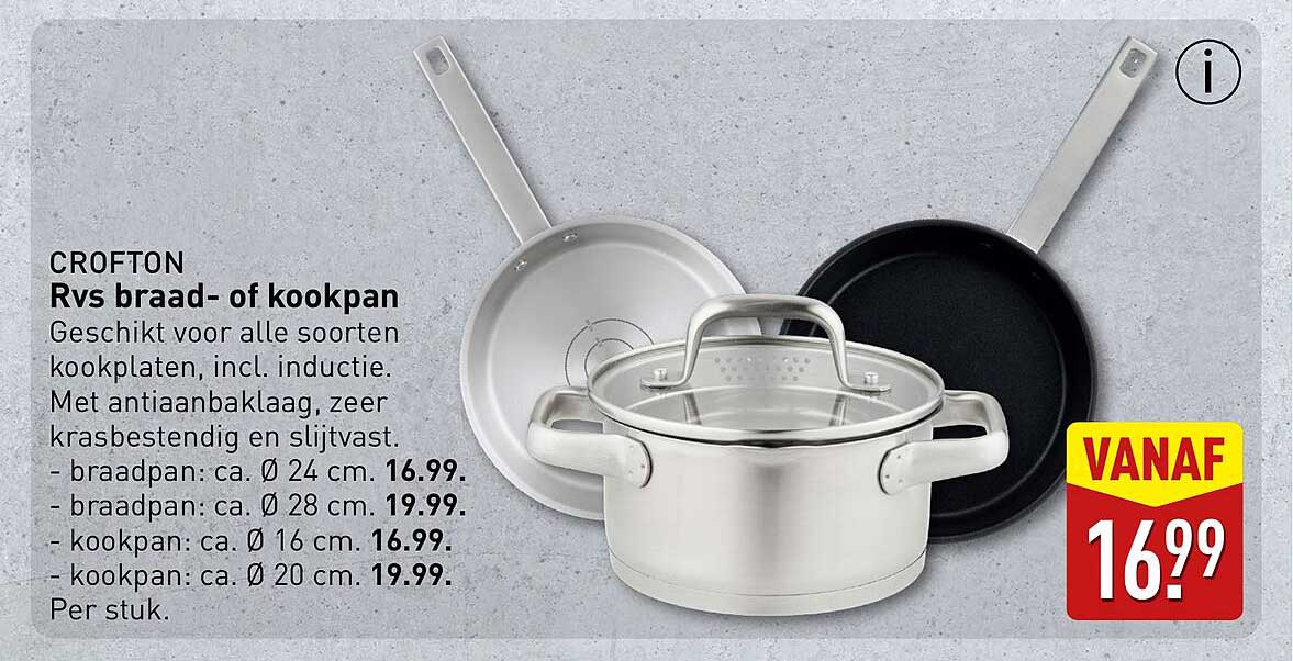 Rvs braad- of kookpan