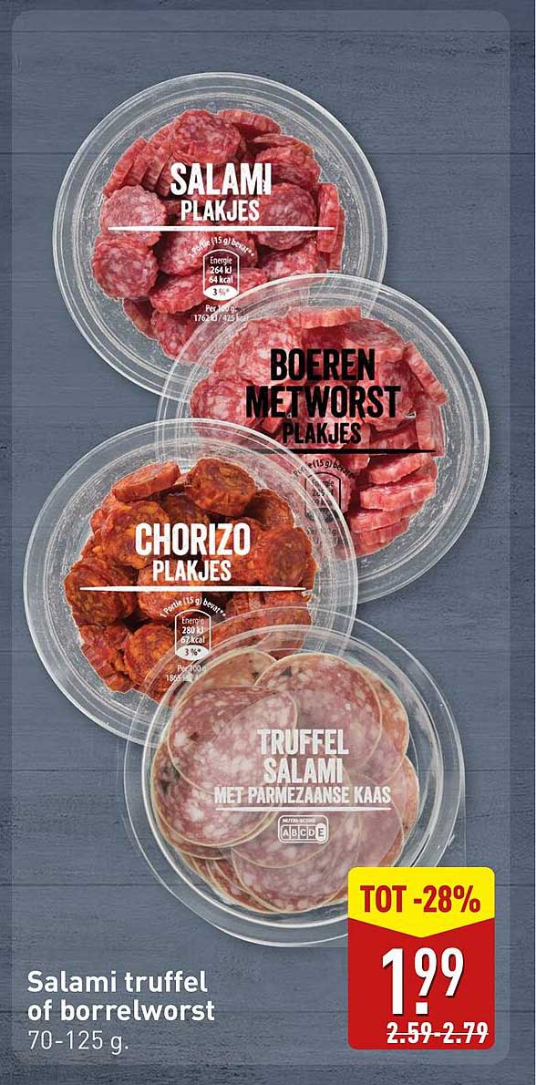 Salami truffel of borrelworst 70-125 g