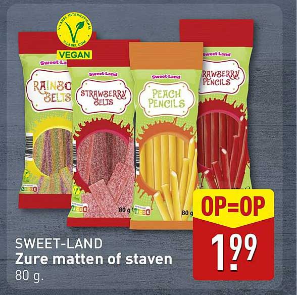 SWEET-LAND Zure matten of staven 80 g.