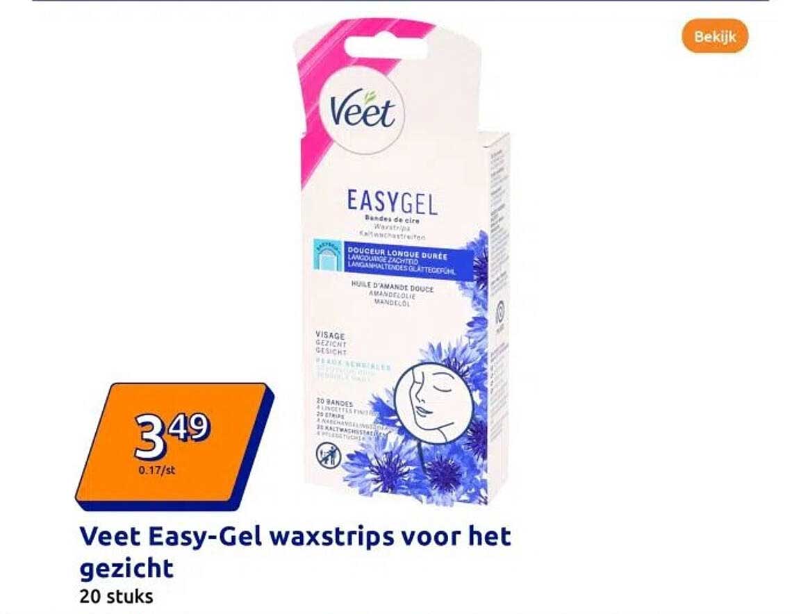 Veet Easy-Gel waxstrips voor het gezicht 20 stuks