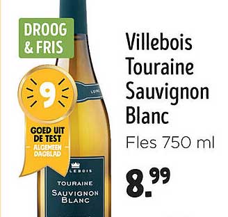 Villebois Touraine Sauvignon Blanc Fles 750 ml