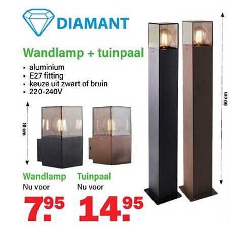 Wandlamp + tuinpaal