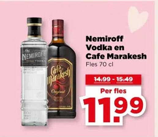 Nemiroff Vodka en Cafe Marakesh Fles 70 cl