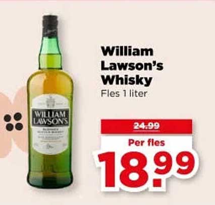William Lawson's Whisky Fles 1 liter