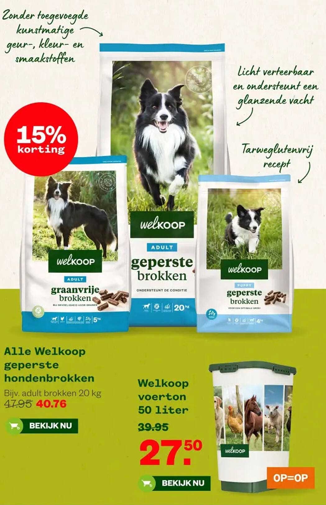 15% korting op Welkoop geperste hondenbrokken
