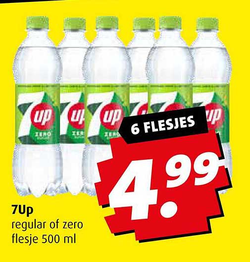 7Up regular of zero flesje 500 ml