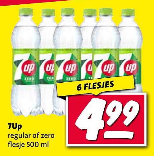 7Up regular of zero flesje 500 ml