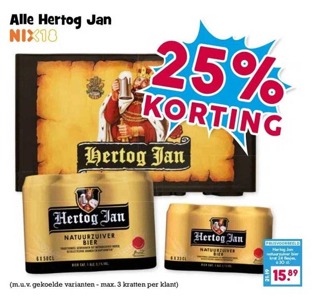 Alle Hertog Jan NIX18 25% Korting