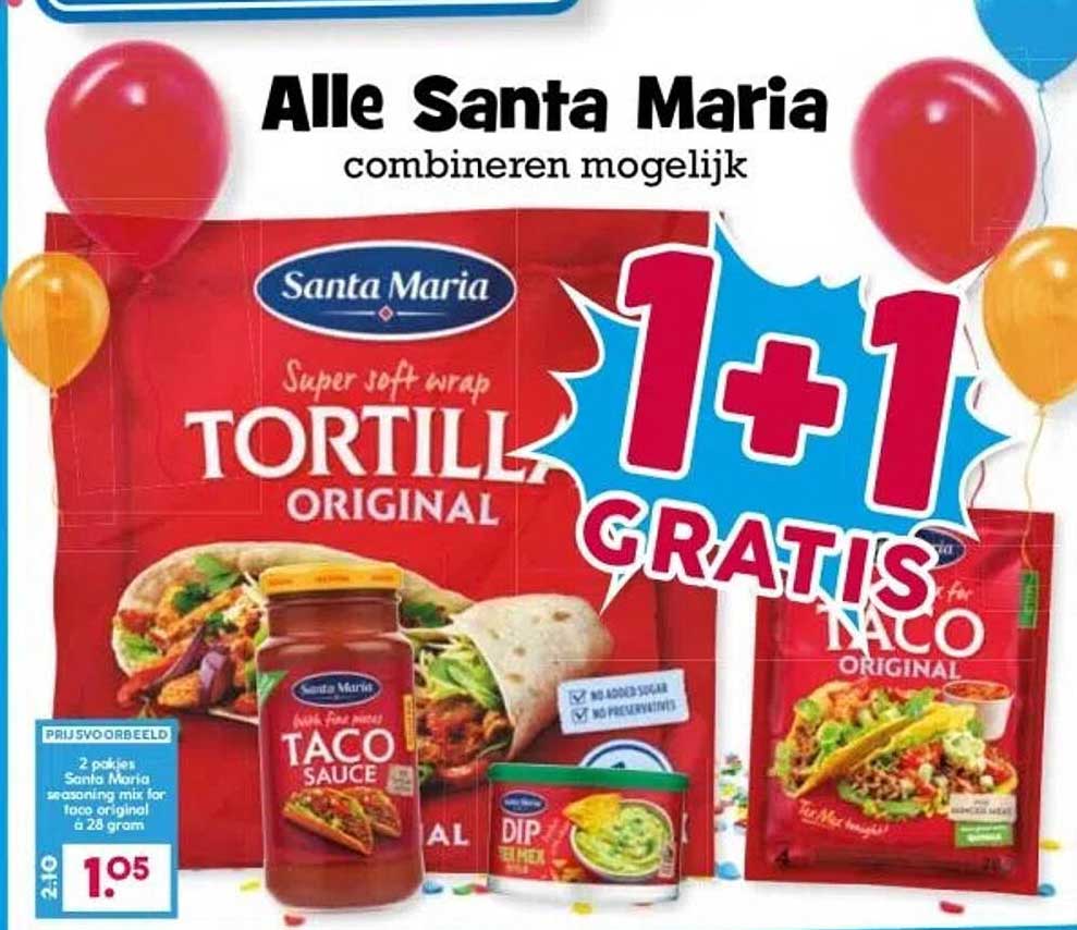Alle Santa Maria combineren mogelijk 1+1 GRATIS