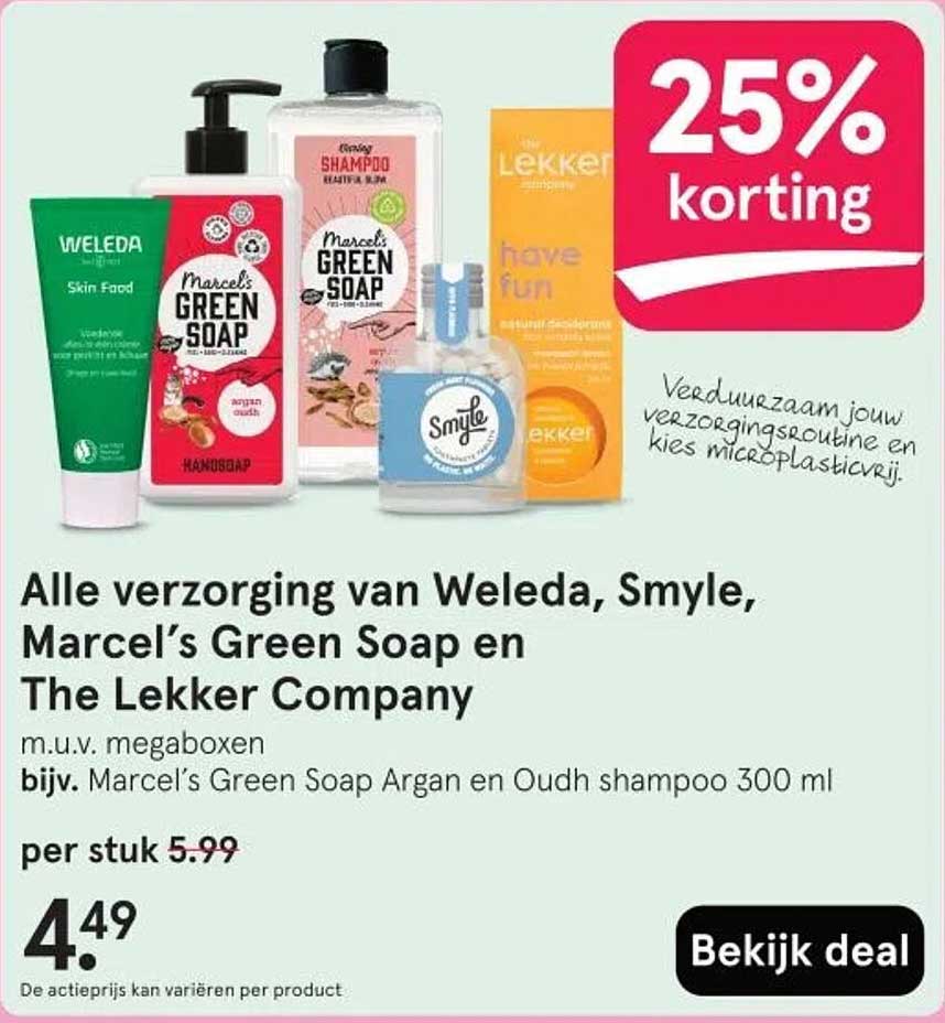 Alle verzorging van Weleda, Smyle, Marcel’s Green Soap en The Lekker Company