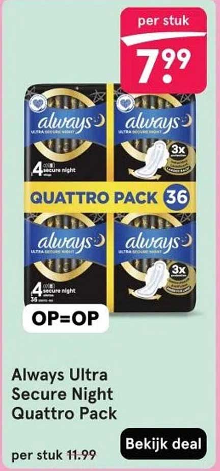 Always Ultra Secure Night Quattro Pack