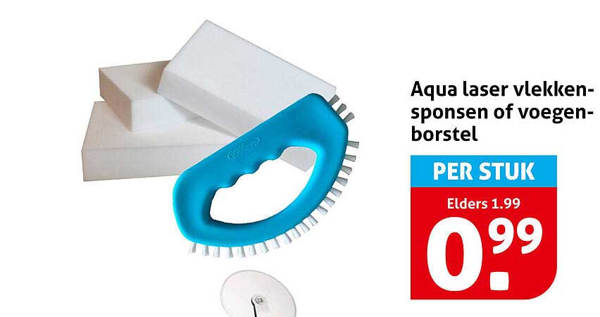 Aqua laser vlekken-sponsen of voegenborstel