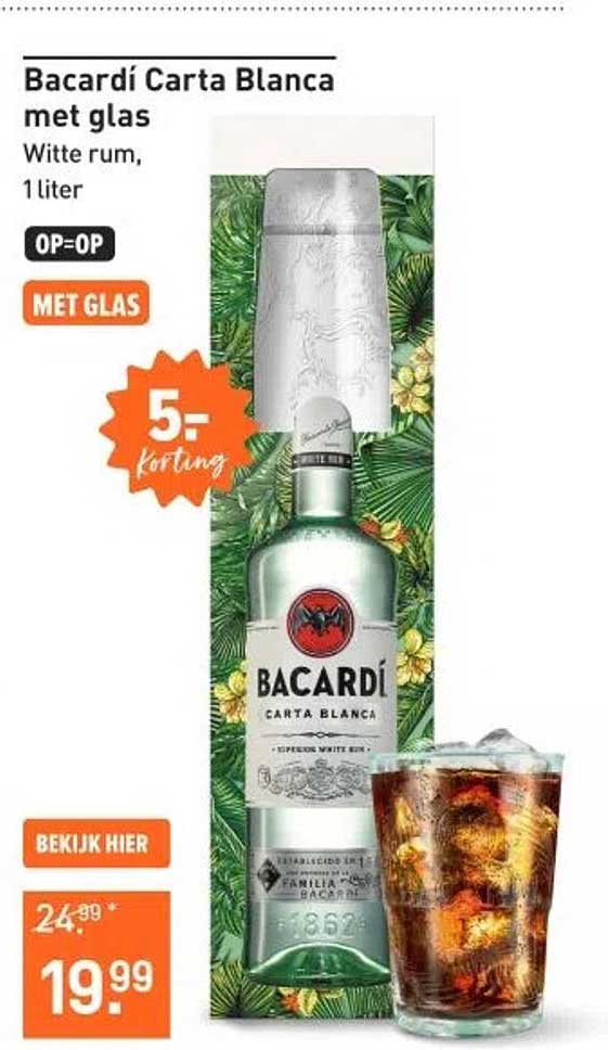 Bacardí Carta Blanca met glas