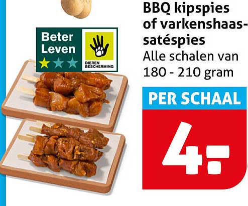 BBQ kipspies of varkenshaas-satéspies