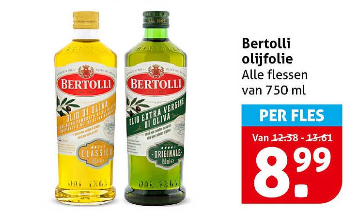 Bertolli olijfolie Alle flessen van 750 ml