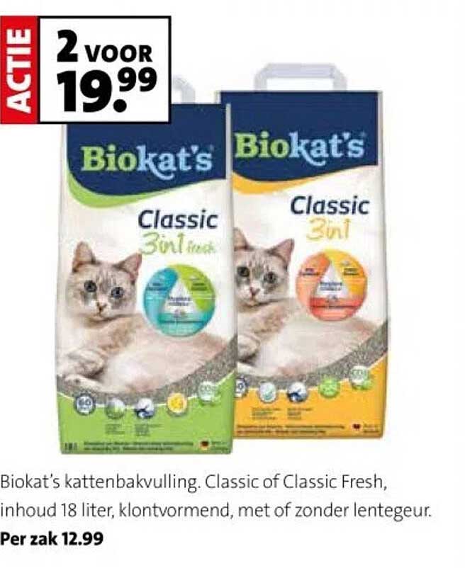 Biokat's kattenbakvulling 2 voor 19.99