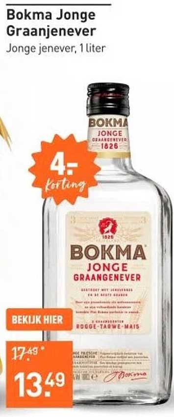 Bokma Jonge Graanjenever, 1 liter