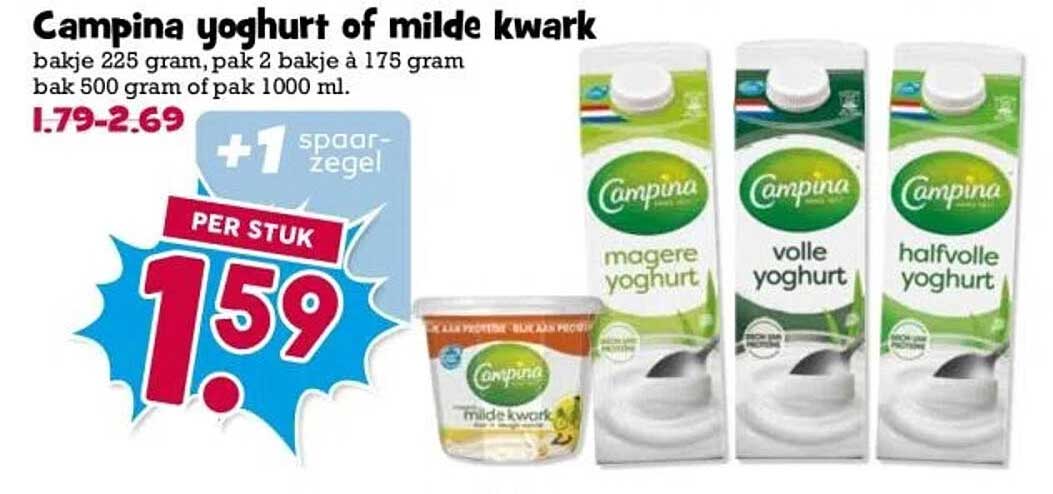 Campina yoghurt of milde kwark