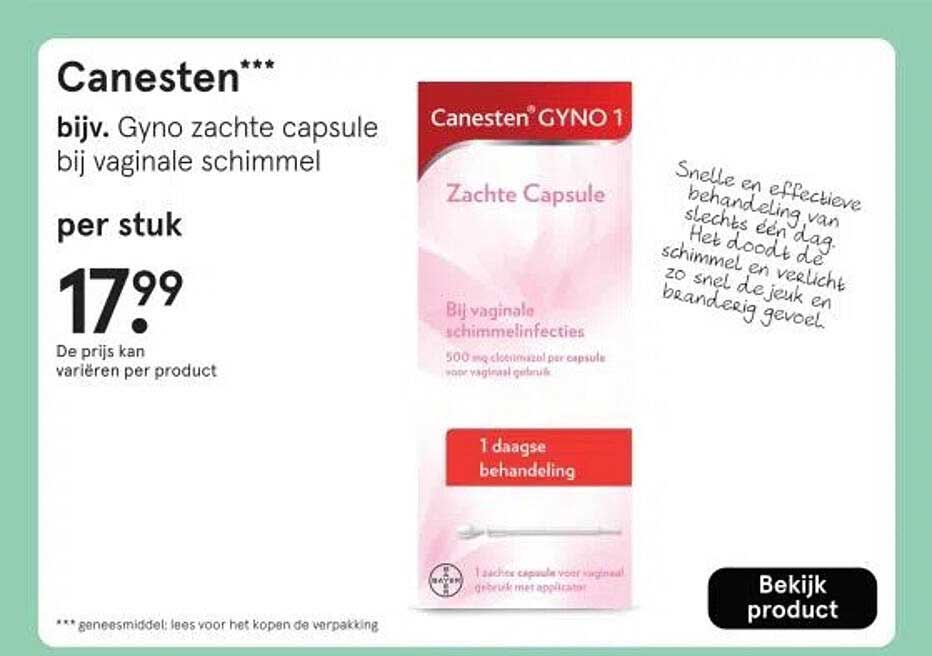 Canesten Bij Gyno zachte capsule bij vaginale schimmel