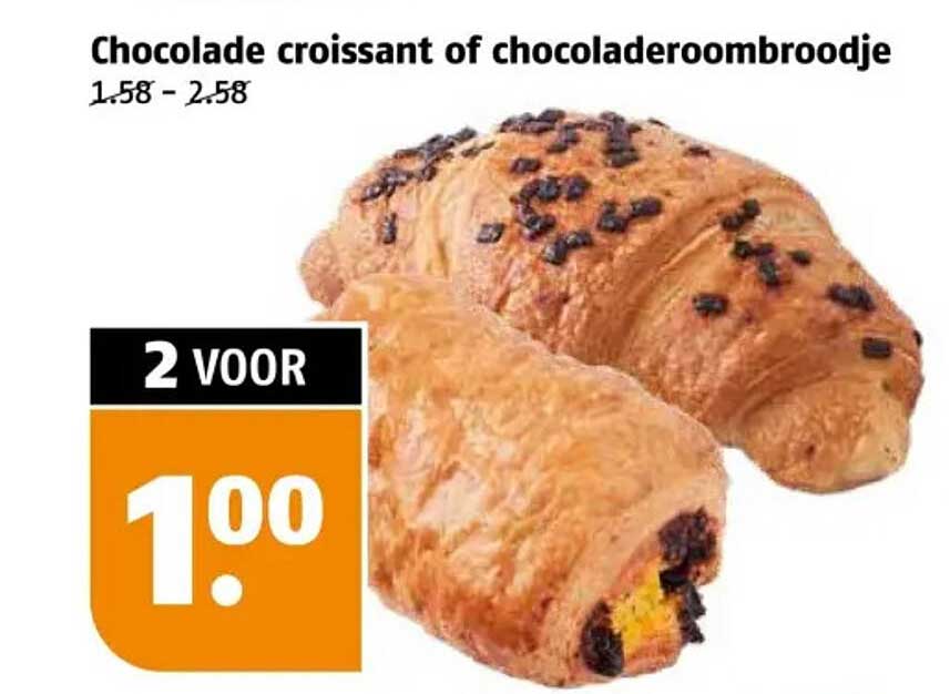 Chocolade croissant of chocoladeroombroodje