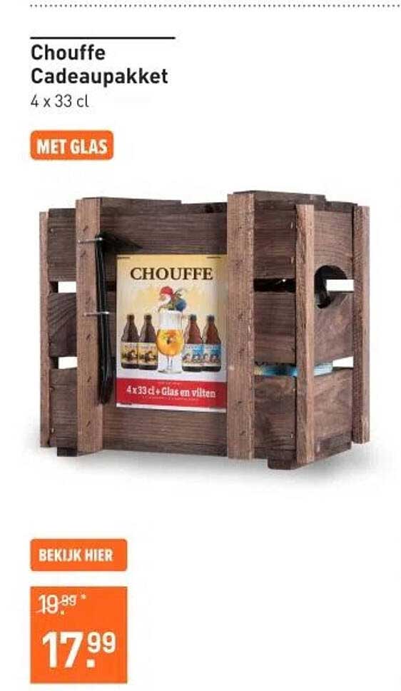 Chouffe Cadeaupakket 4 x 33 cl MET GLAS