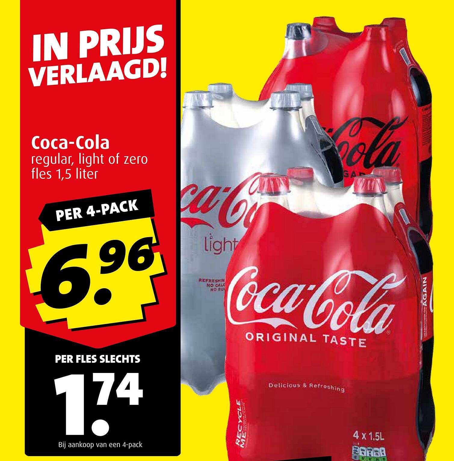 Coca-Cola regular, light of zero fles 1,5 liter