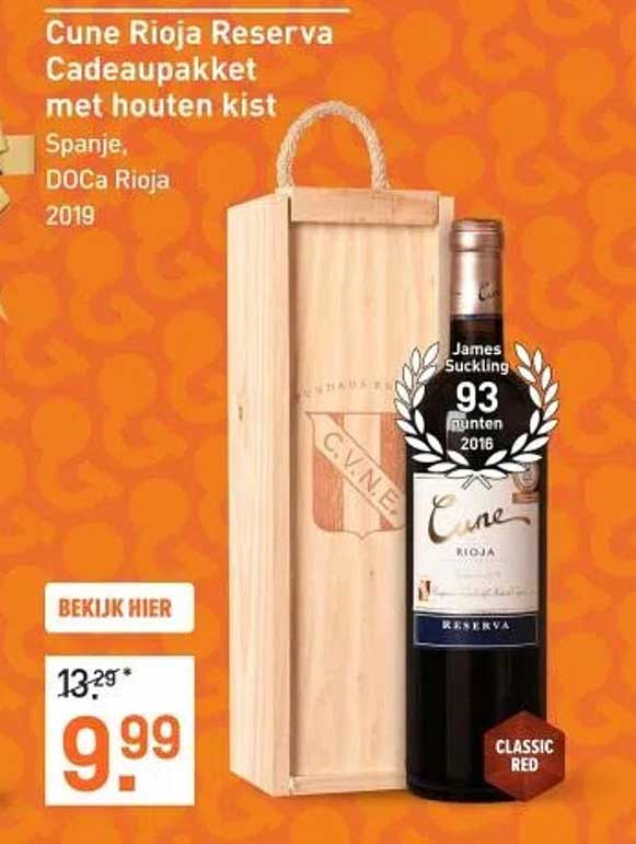 Cune Rioja Reserva Cadeaupakket met houten kist