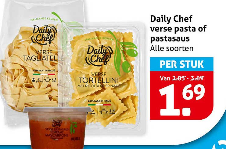 Daily Chef verse pasta of pastasaus Alle soorten