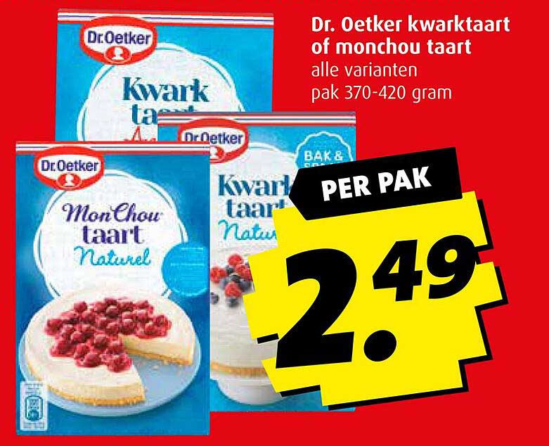 Dr. Oetker kwarktaart of monchou taart