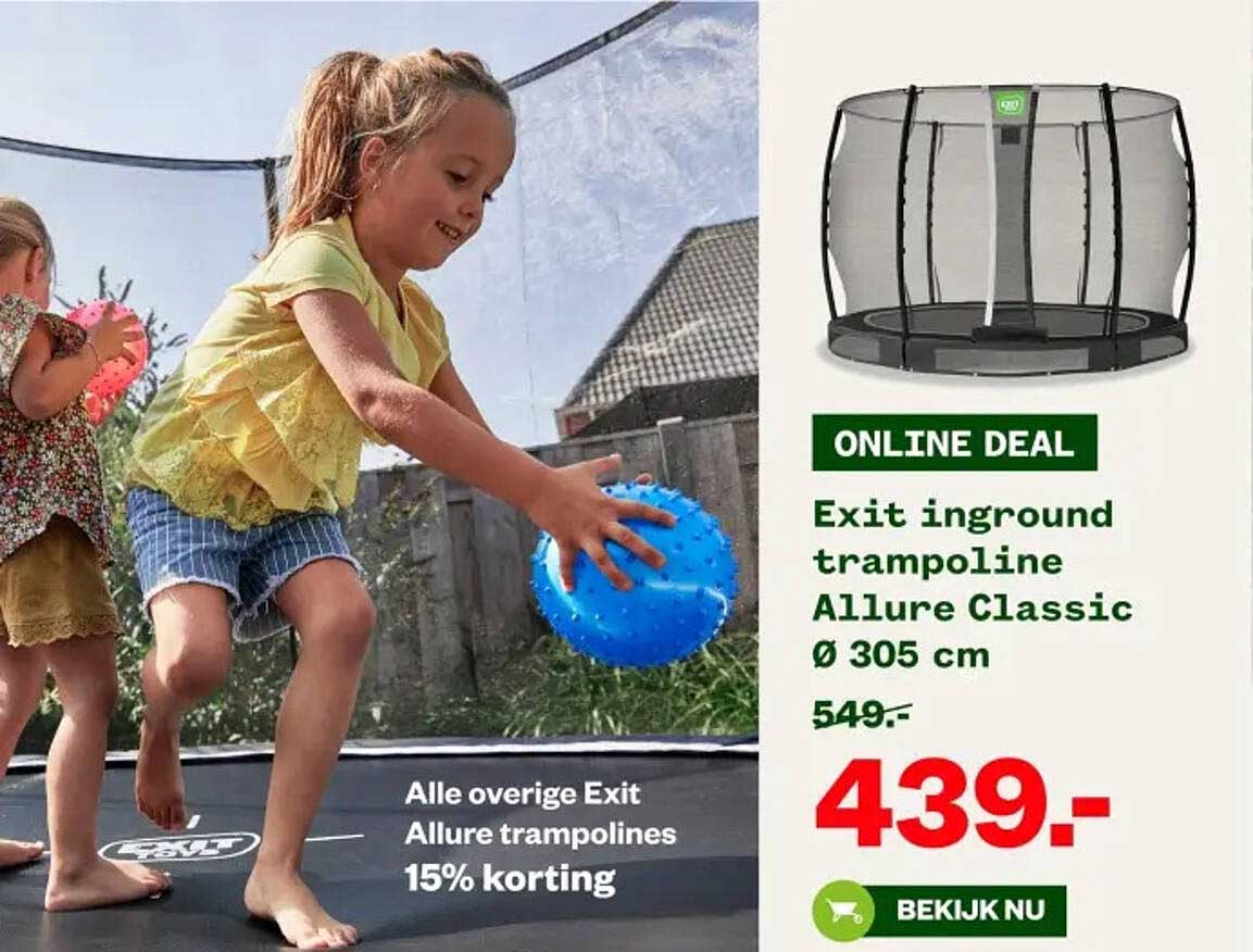 Exit ingrond trampoline Allure Classic Ø 305 cm