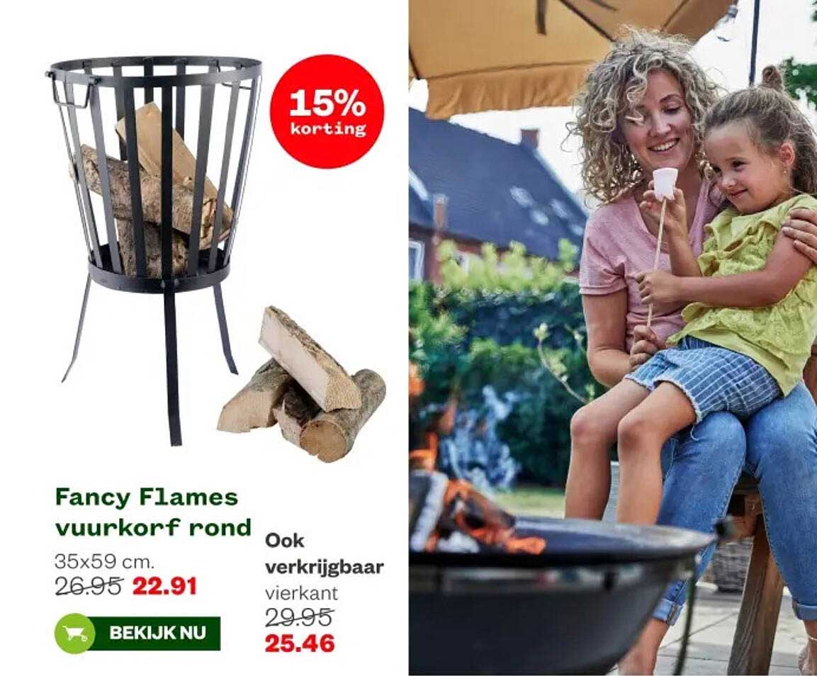 Fancy Flames vuurkorf rond
