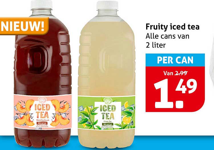 Fruity iced tea Alle cans van 2 liter