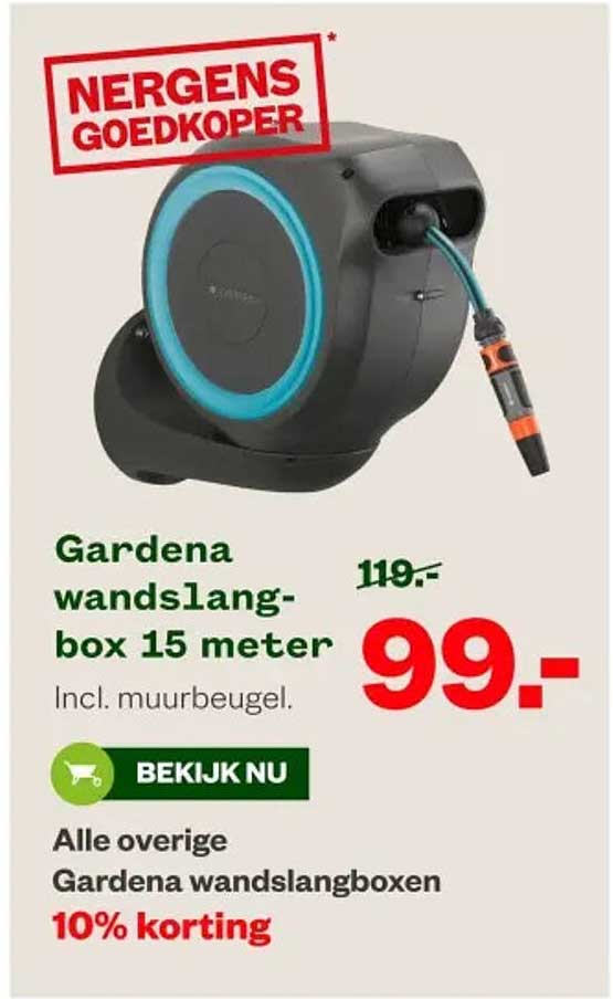Gardena wandslangbox 15 meter
