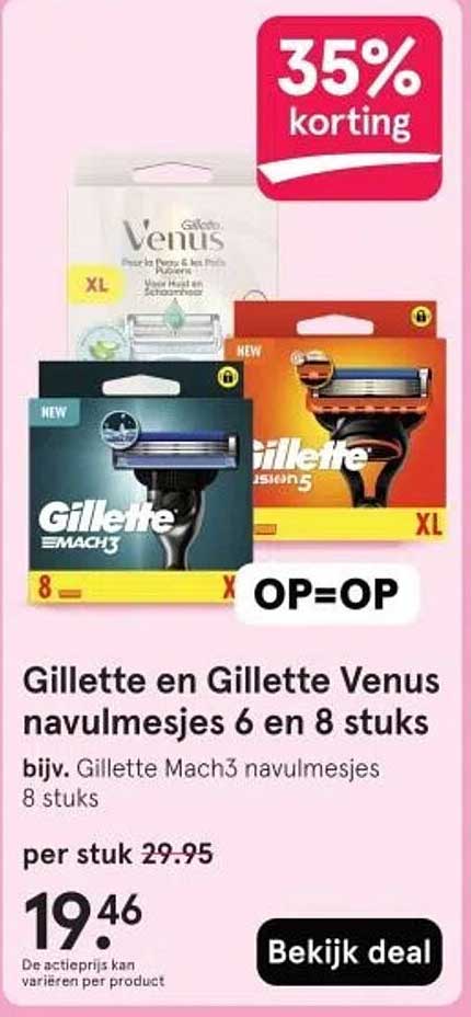 Gillette en Gillette Venus navulmesjes 6 en 8 stuks